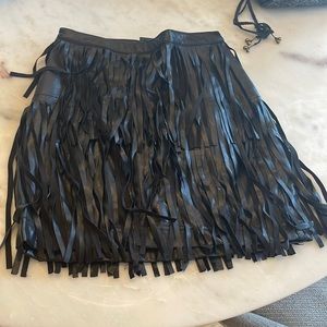 Faux fringe leather skirt size 2